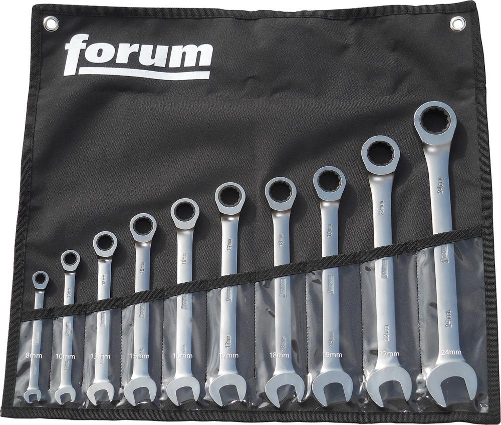 Juego de llaves combinadas de carraca, 10 piezas - FORUM Professional  Solutions